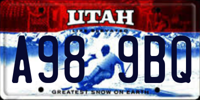 UT license plate A989BQ