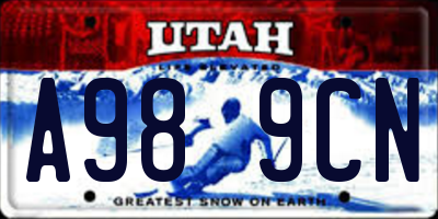 UT license plate A989CN