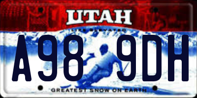 UT license plate A989DH