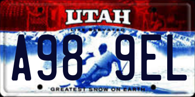 UT license plate A989EL
