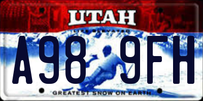 UT license plate A989FH