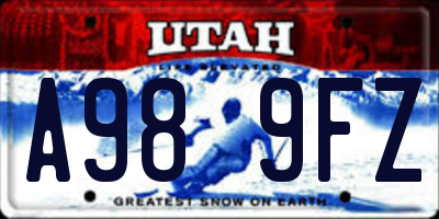 UT license plate A989FZ