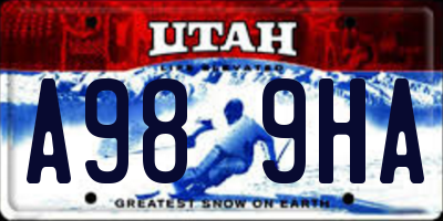 UT license plate A989HA