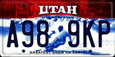 UT license plate A989KP