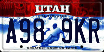 UT license plate A989KR