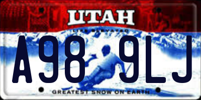 UT license plate A989LJ