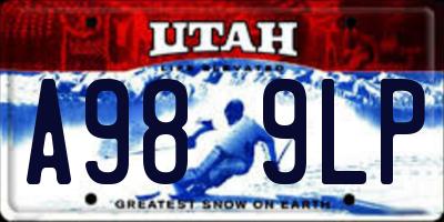 UT license plate A989LP