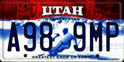 UT license plate A989MP