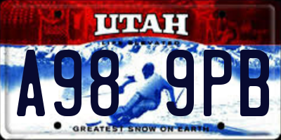 UT license plate A989PB