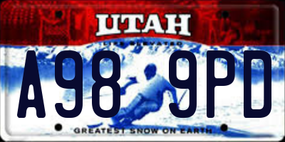 UT license plate A989PD