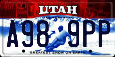 UT license plate A989PP