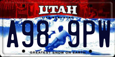 UT license plate A989PW