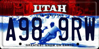 UT license plate A989RW