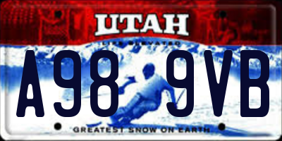 UT license plate A989VB