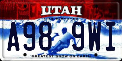 UT license plate A989WI