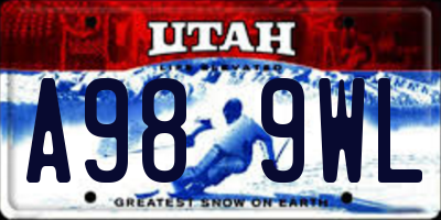 UT license plate A989WL