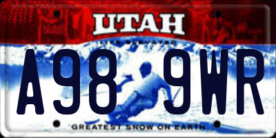 UT license plate A989WR