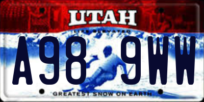 UT license plate A989WW