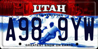UT license plate A989YW