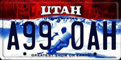 UT license plate A990AH