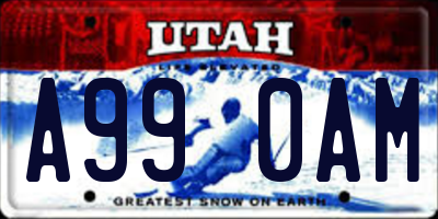 UT license plate A990AM