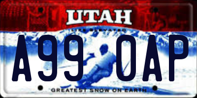 UT license plate A990AP