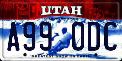 UT license plate A990DC