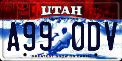 UT license plate A990DV