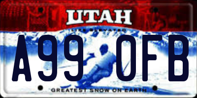 UT license plate A990FB