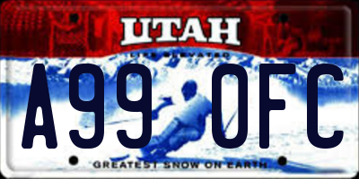 UT license plate A990FC