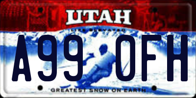 UT license plate A990FH