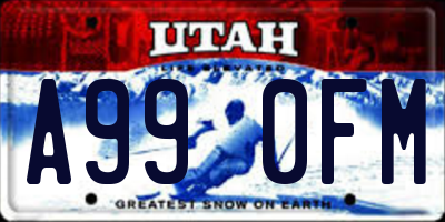 UT license plate A990FM