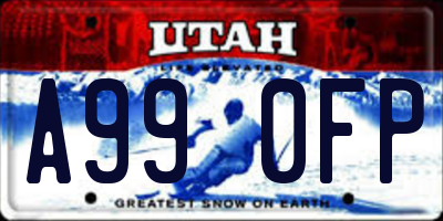 UT license plate A990FP