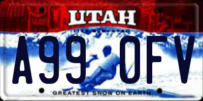 UT license plate A990FV