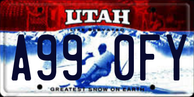 UT license plate A990FY