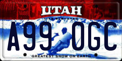 UT license plate A990GC