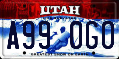 UT license plate A990GO