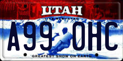 UT license plate A990HC