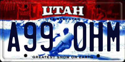 UT license plate A990HM