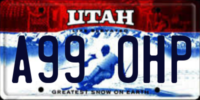 UT license plate A990HP