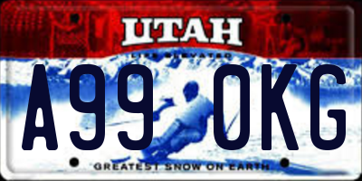 UT license plate A990KG