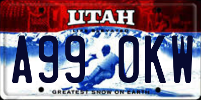 UT license plate A990KW