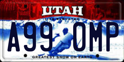 UT license plate A990MP