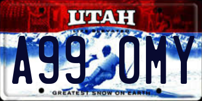UT license plate A990MY