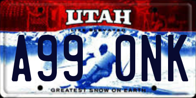 UT license plate A990NK