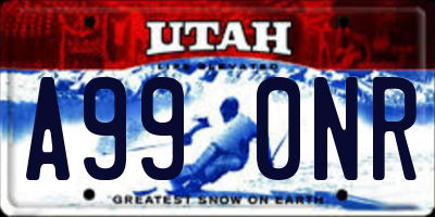UT license plate A990NR