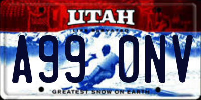UT license plate A990NV