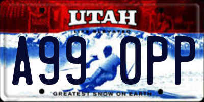 UT license plate A990PP