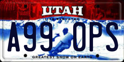 UT license plate A990PS