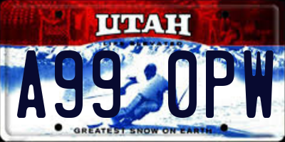 UT license plate A990PW